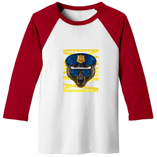 Police Job Grizzly Bear Police Officer Policeman Funny Police Baseball Tees