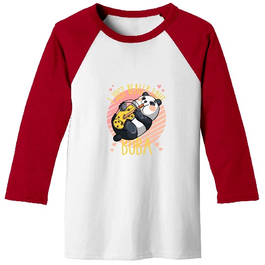 Panda Pet I just really love Boba Panda Anime Girl Tee Cute Baseball Tees