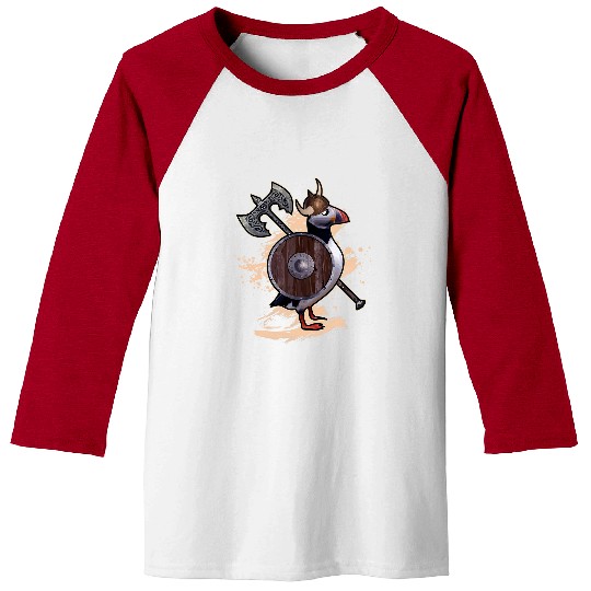 Iceland Puffin Scandinavia Holiday Viking Helmet Baseball Tees