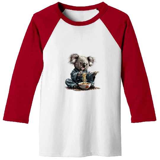 Koala Pet Kawaii Ramen Koala Eating Noodle Pho Soup Baseball Tees
