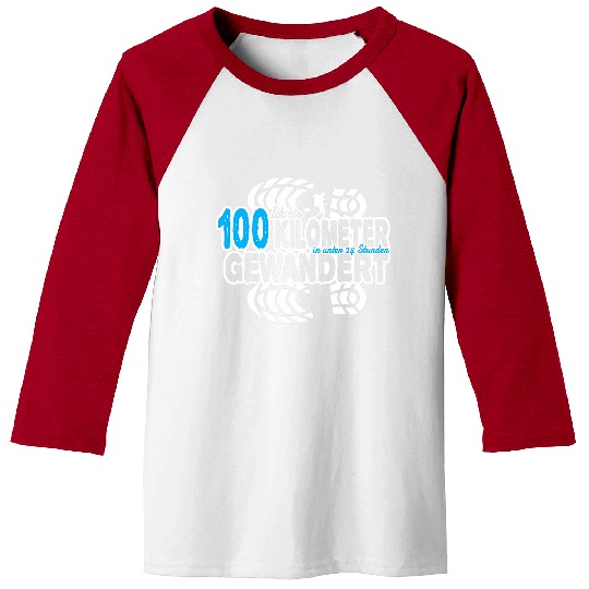 100 km Marching Hiking Milometer Gift Finisher Baseball Tees