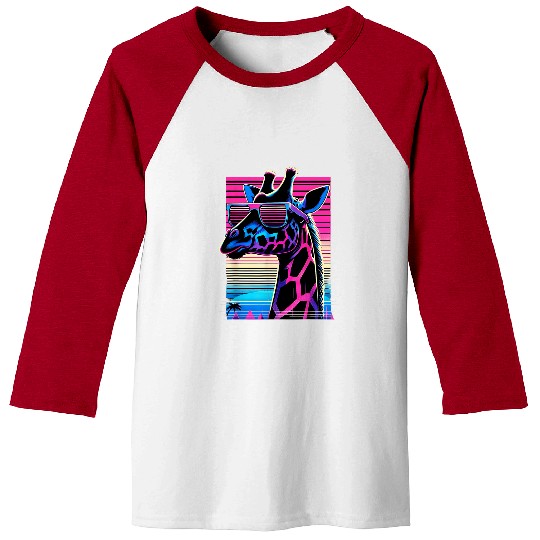 Giraffe Pet with sunglasses Funny African Animal Lover Baseball Tees