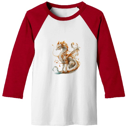 Dragon Pet Organic Art Nouveau Dragon Baseball Tees