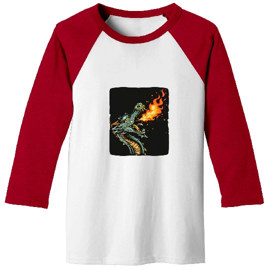 Dragon Pet Awesome Flames Dragon with Fires Breathing Baseball Tees