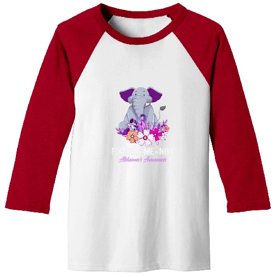Elephant Pet Forget Me Not Alzheimer s Awareness Elephant Flower Baseball Tees