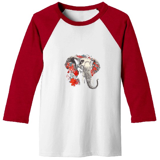 Elephant Pet Flowers Music Animal Art Elephant Baseball Tees