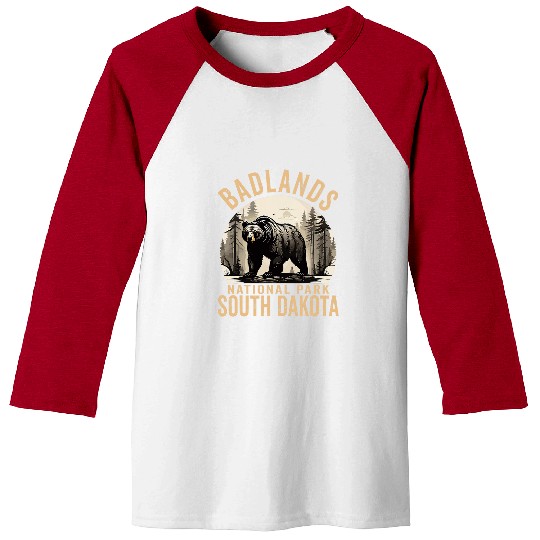Bear Pet Badlands National Park Retro vintages South Dakota Mom Bear Baseball Tees