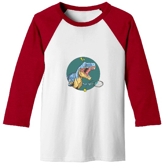 Funny TRexs Playing Tennis Design Foe Tennis Lovers Tee Baseball Tees