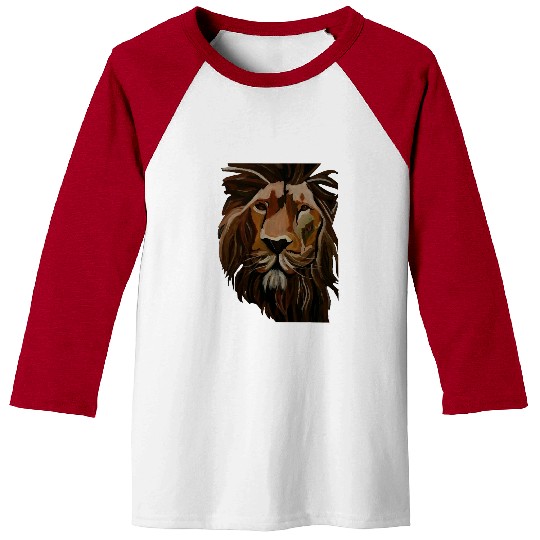 Lion Pet hand painted lion face Baseball Tees