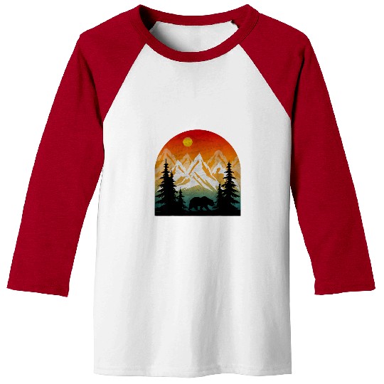 Bear Pet Nature Bear Retro Environment Nature Ecology Baseball Tees