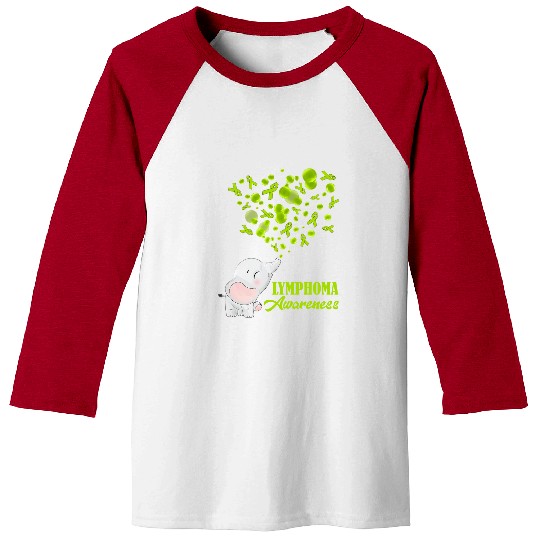 Elephant Pet Lime Green Balloons Lymphoma Awareness Month Baseball Tees