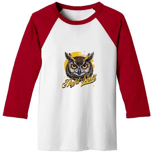 Owl Pet Night Shift Owl Baseball Tees