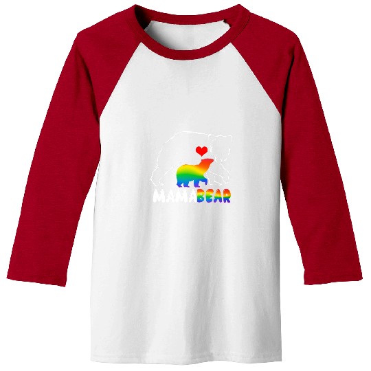 Bear Pet Mama Bear Proud Mom Rainbow Transgender Mothers Day Womens Baseball Tees