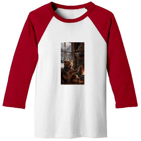 Bear Pet Bear Bear Guitar Sweater Winter Fireplace Music Baseball Tees