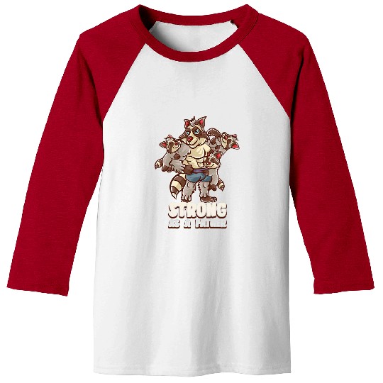 Raccoon Pet Dad Strong As A Father Daddy Papa Father s Day Baseball Tees