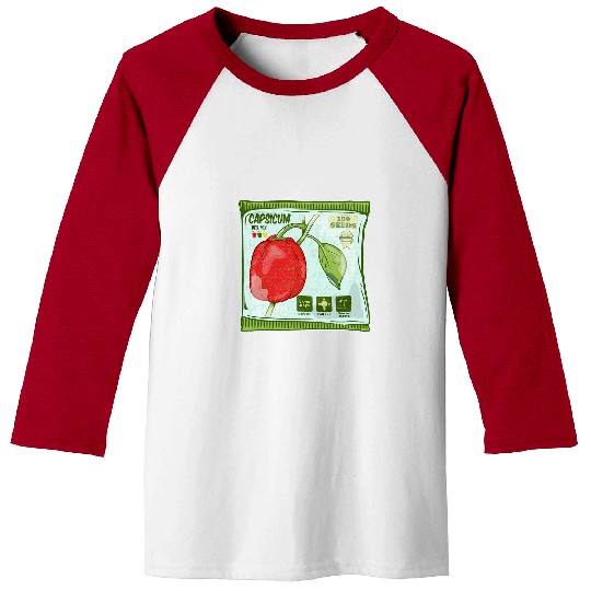 Capsicum Bell Pepper seeds packet growing vegetables Baseball Tees