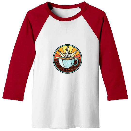 Coffee Fun Stained Glass Baseball Tees