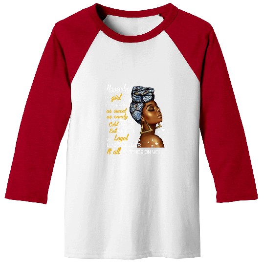 Birthday Gift November Girl Sagittarius Zodiac Women Baseball Tees