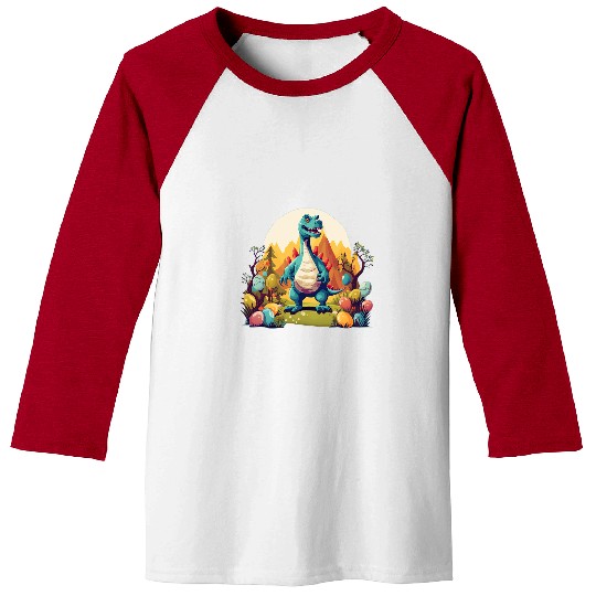 Funny hidden Easter Eggs for little Dinosaurs Boys and Girls Baseball Tees