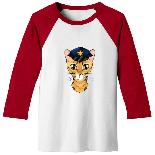 Cat Lover I Police Officer I Police Bengal Cat Baseball Tees