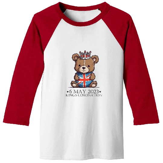 Bear Pet teddy Royal bear Kings Coronation Union Jack Charles 05 Baseball Tees