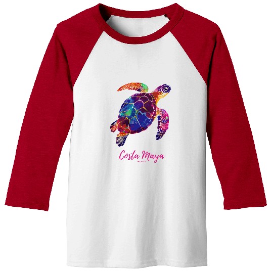 Turtle Pet Costa Maya Mahahual Mexico Beach Vacation Sea Turtle 4 Baseball Tees
