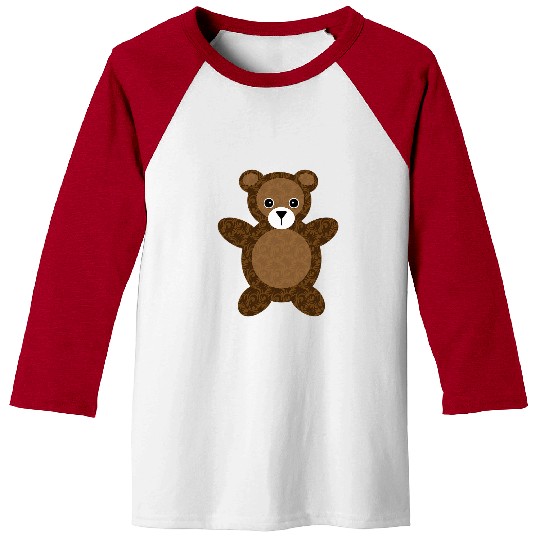 Bear Pet Teddy Bear Brown Damask Baseball Tees