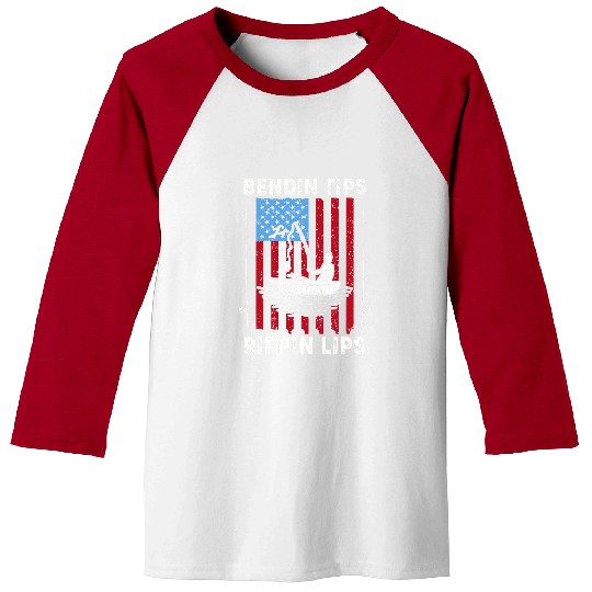 Fishings Men Dad Daddy Funny Bending Tips American Flag 9 Baseball Tees