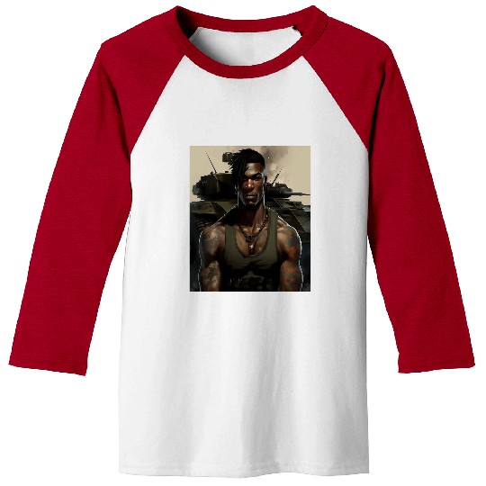 Attractive Tattooed Military Man Ready For Deployment Art 1 Baseball Tees