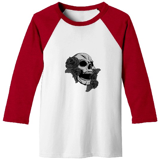 Black Skull Roses Dark Magic Viking Aesthetic Goth Gothic Baseball Tees