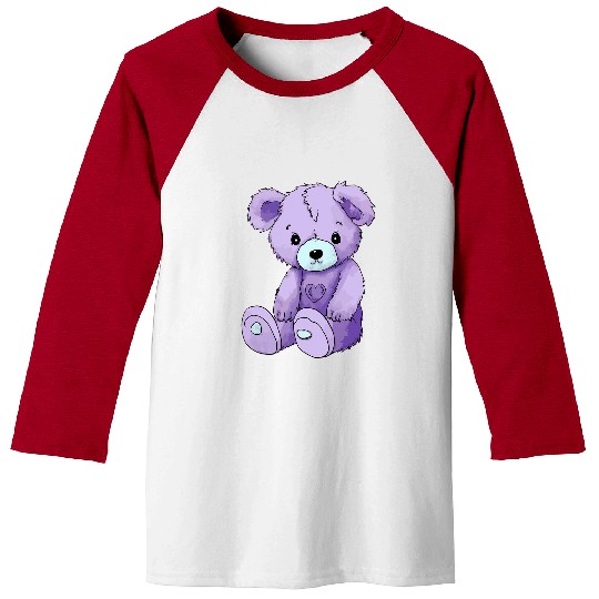 Bear Pet Teddy Bear Purple Lavender Cute Kawaii Pastel Goth Sad Alt Baseball Tees