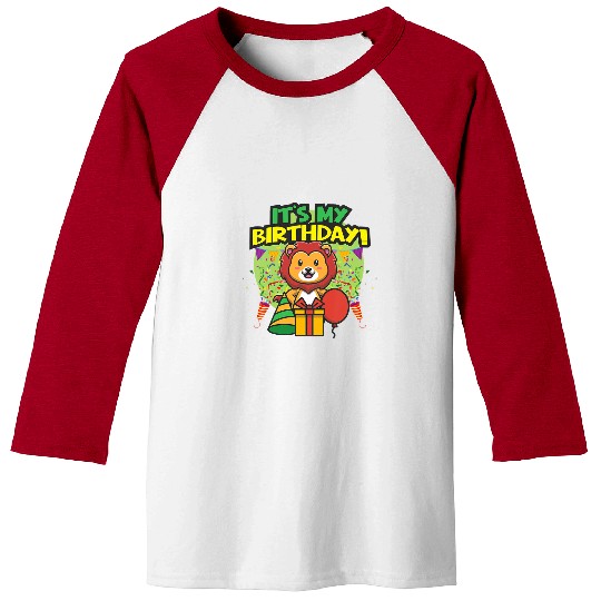 Lion Pet Kids Its My Birthday Lion Birthday Party Gifts Baseball Tees