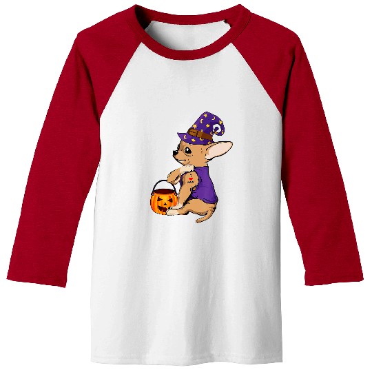 halloween women chihuahua dog i love mom tattoo Baseball Tees
