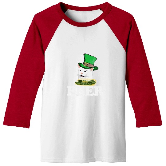 Beer Fun BEER Funny Drunk Arguing Cat Meme St Patricks Day Baseball Tees