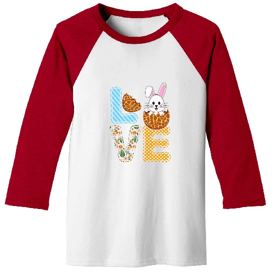 Giraffe Pet Love Easter Bunny Egg Giraffe Print Cute Bunny Kids Adults Baseball Tees