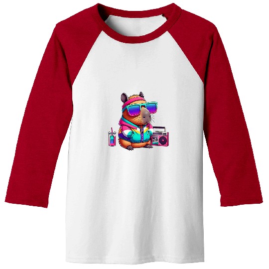 capybaras Pet Funny 90s Retro Graphic Cool Cute Novelty Tee Kids Baseball Tees