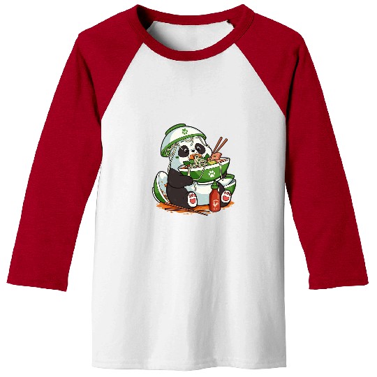 Panda Pet Funny Vietnamese Pho Noodle Soup Panda Bear Eating Pho Soup Baseball Tees