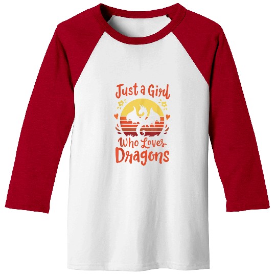 Dragon Pet Just a Girl Who Loves Dragons Retro Vintage Baseball Tees