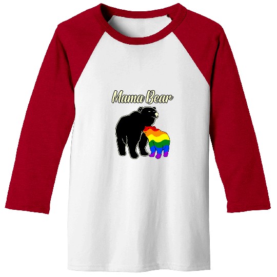 Bear Pet Mama Bear Rainbow Gay LGBTQ Pride Month Supporter Graphic Baseball Tees