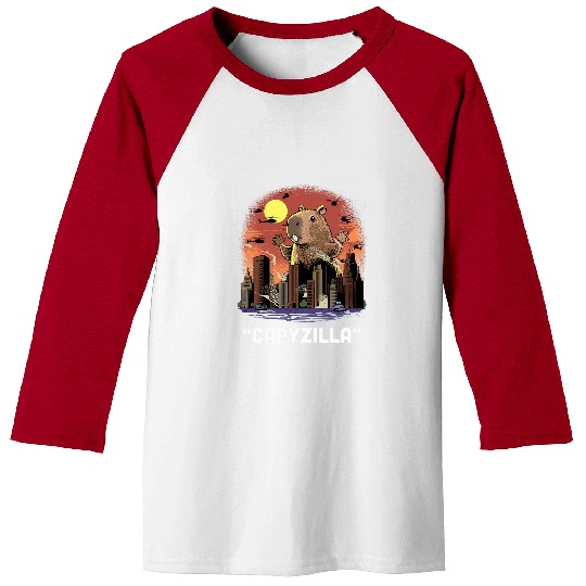 capybaras Pet Funny Kaiju Caybara Monster Rodent Capyzilla Baseball Tees