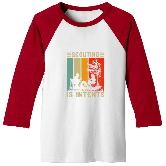 Scout Job is Intents Funny Scout Camping Happy Camper Retro 9 Baseball Tees