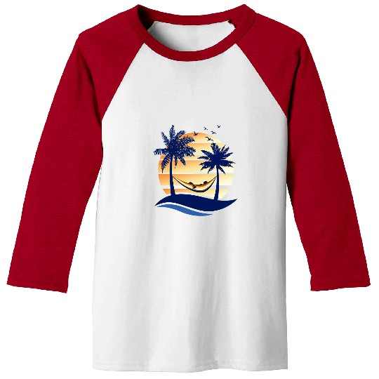 Bear Pet Gay Bear Pride Summer Sunset Beach Hammock Baseball Tees