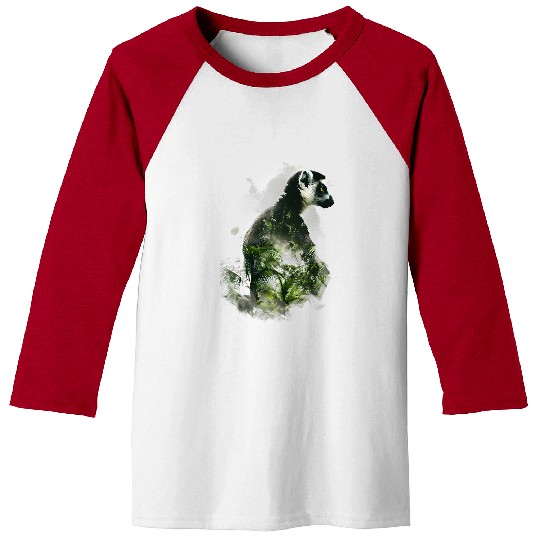 Lemur Pet Animal Print Nature Motif Madagascar Monkey Wildlife Baseball Tees