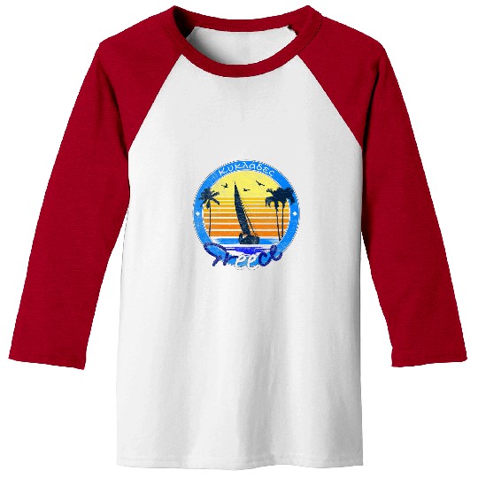Greece Sailing Cyclades Mediterranean Sea Baseball Tees