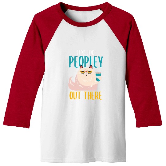 Coffee Fun Introvert Cat Funny introverted Coffee drinker Baseball Tees