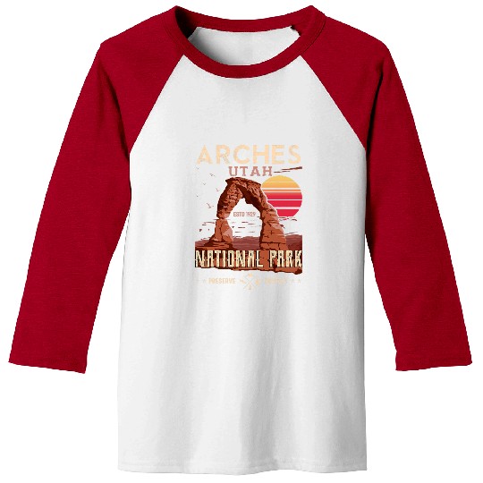 Arches National Park National Parks Utah 1929 Delicate Arch Baseball Tees