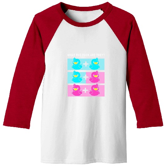 Duck Pet What The Duck Are They Twin Gender Reveal For Mom And Dad Baseball Tees