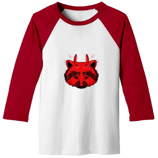 Raccoon Pet Devil Raccoon Lazy Halloween Costume Scary Creepy Animal Baseball Tees