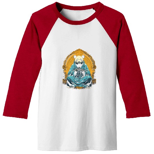 Panda Pet in yoga meditation position buddha pandas 5 Baseball Tees
