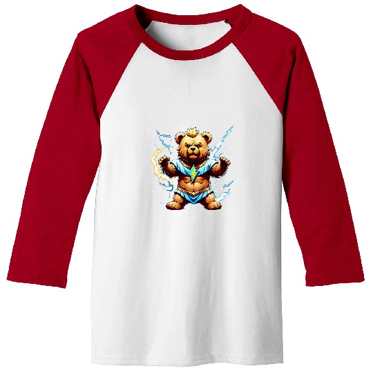 Bear Pet Zeus Greek God of Lighting Thunder Teddy Bear Cartoon 16 Baseball Tees